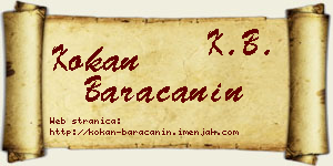 Kokan Baračanin vizit kartica